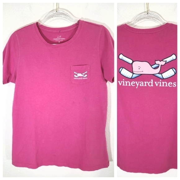 VINEYARD VINES Pink Short Sleeve Tee w/Back Graphic, size Medium - Picture 1 of 8